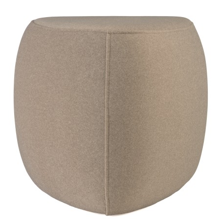 LEOPOLD - Kiezelvormige poef nr. 1 van donkerbeige fluweellook stof LEOPOLD
